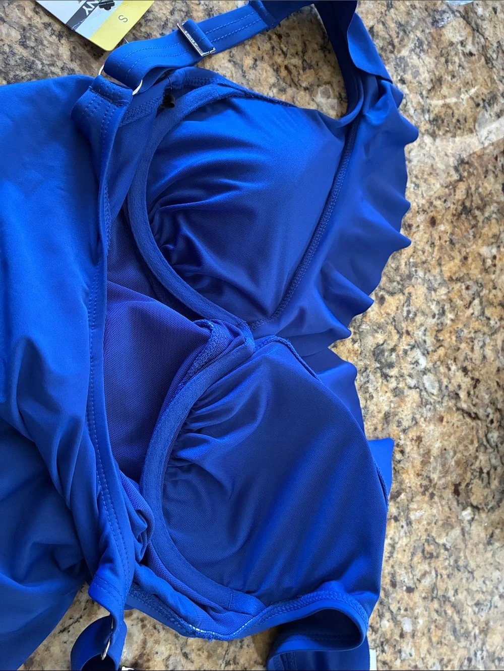 Dkny Royal Blue Ruffle One-Piece Swimsuit - Picture 6 of 8
